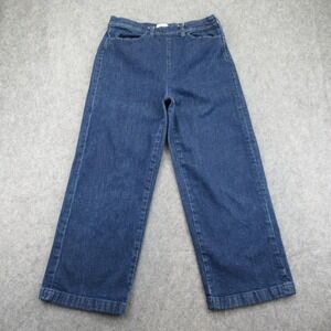 J.Crew Women's Wide Leg Crop Jeans 28 Blue Stretch Denim